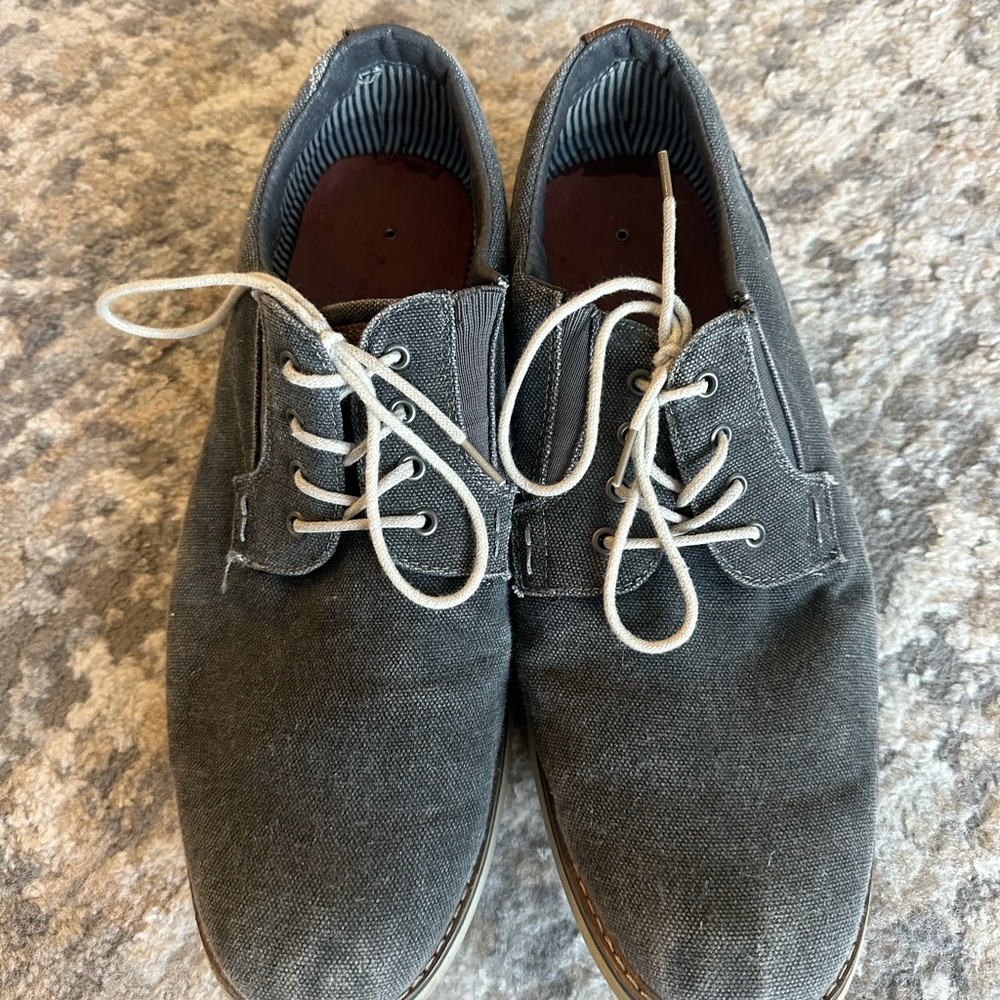 Nunn Bush Gray Canvas Derby Shoes with White Laces
